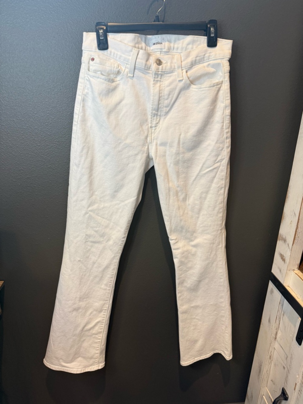 Hudson Jeans White High-Rise Bootcut Jeans